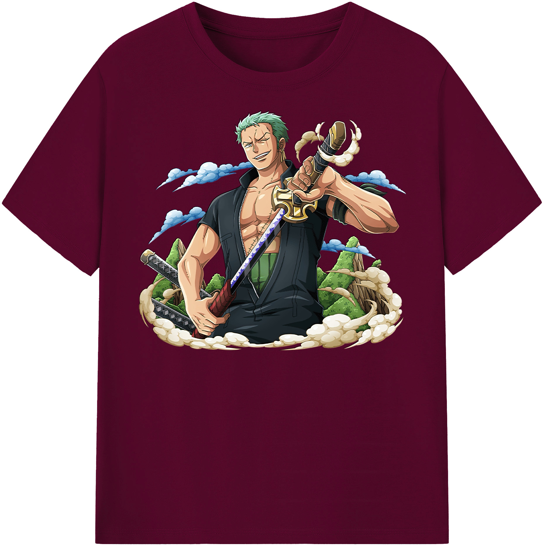 ワンピース ロロノア・ゾロ ONE PIECE Roronoa Zoro レディースカジュアルプリントTシャツ（綿100％）